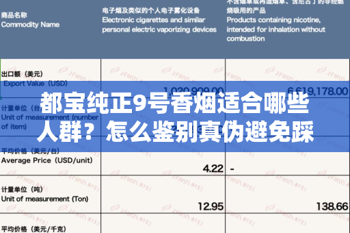 都宝纯正9号香烟适合哪些人群？怎么鉴别真伪避免踩坑？